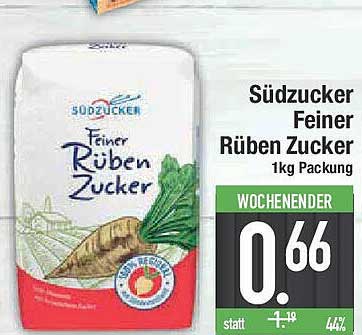 Südzucker Feiner Rüben Zucker 1kg Packung