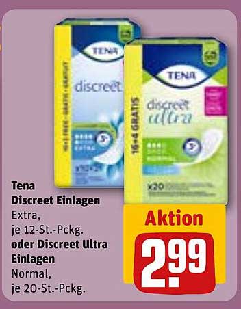 Tena Discreet Einlagen, Extra, je 12-St.-Pckg. oder Discreet Ultra Einlagen, Normal, je 20-St.-Pckg.