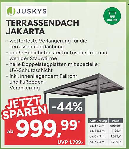 Terrassendach Jakarta von Juskys