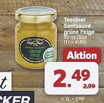 Tessiner Senfsauce grüne Feige - 60-ml-Glas