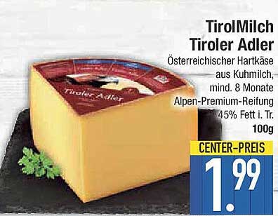 TirolMilch Tiroler Adler - Österreichischer Hartkäse aus Kuhmilch