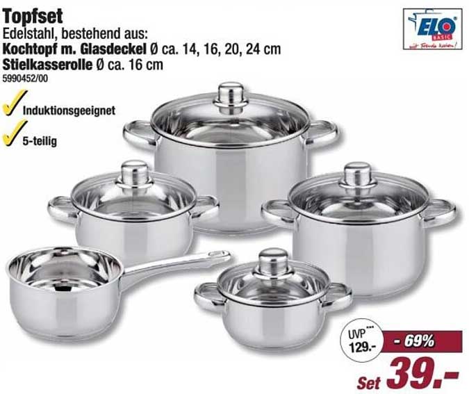 Topfset - Edelstahl, 5-teilig