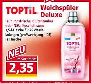 TOPTIL Weichspüler Deluxe - Frühlingsfrische, Blütenzauber oder NEU: Kuscheltraum