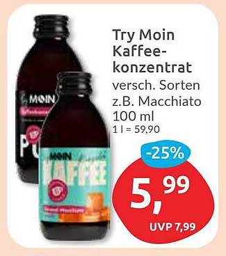 Try Moin Kaffee-Konzentrat verschiedene Sorten, z.B. Macchiato 100 ml