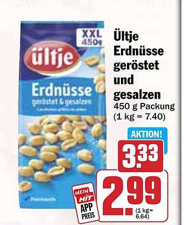 ültje Erdnüsse geröstet und gesalzen 450 g