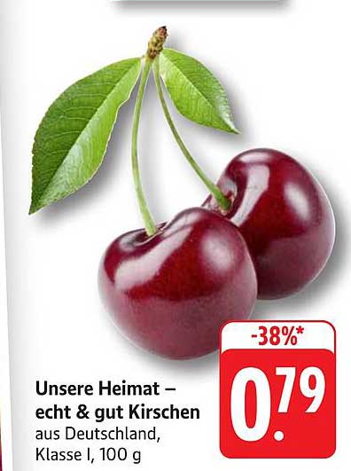 Unsere Heimat – echt & gut Kirschen, aus Deutschland, Klasse I, 100 g