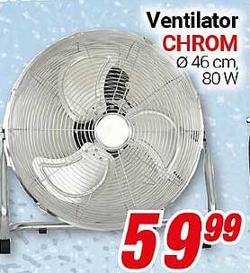 Ventilator CHROM Ø 46 cm, 80 W