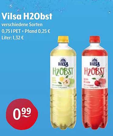 Vilsa H2Obst verschiedene Sorten 0,75 l PET