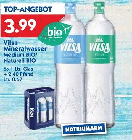 Vilsa Mineralwasser Medium BIO/Naturell BIO - Top-Angebot