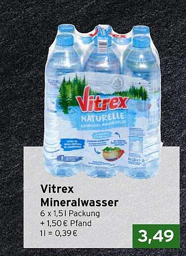 Vitrex Mineralwasser 6 x 1,5l Packung