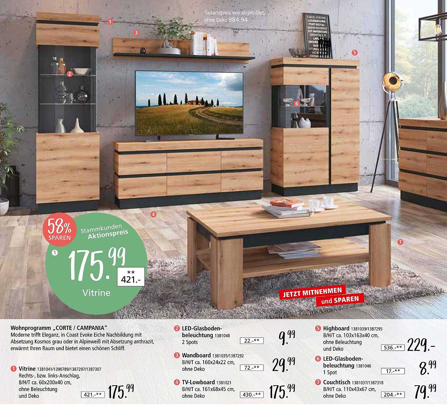Vitrine - Wohnprogramm „Corte / Campania“