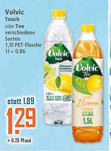 Volvic Touch oder Tee verschiedene Sorten 1,5l PET-Flasche