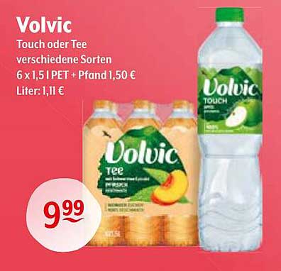 Volvic Touch oder Tee, verschiedene Sorten - 6 x 1,5 PET