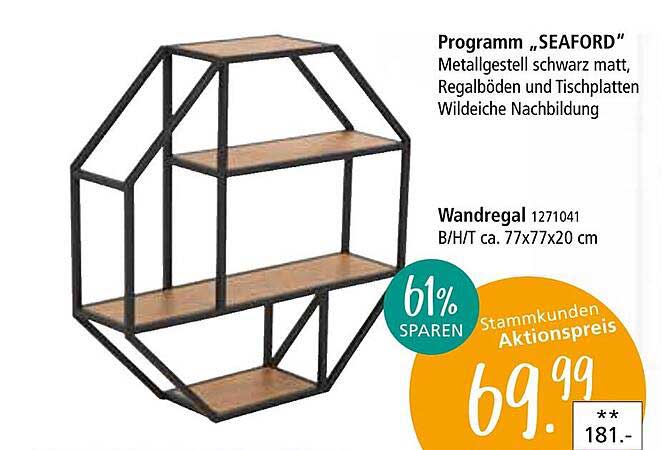 Wandregal Programm „SEAFORD“ – Aktionspreis für Stammkunden