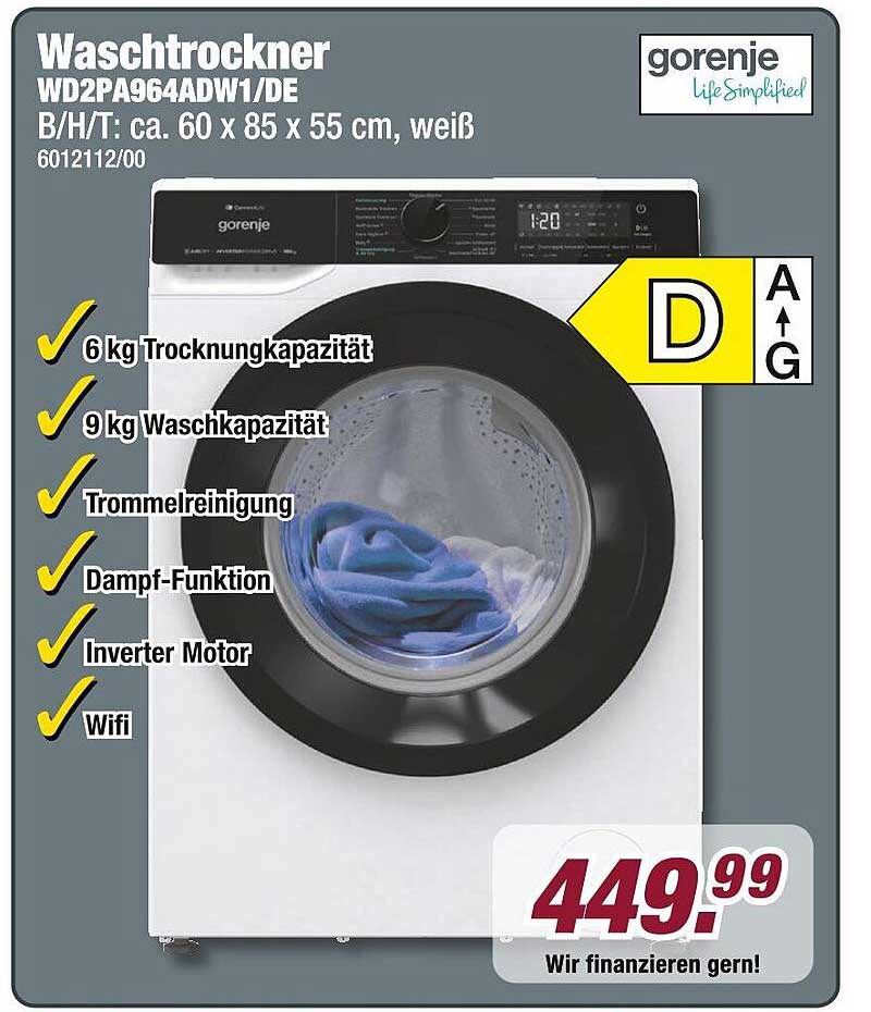 Waschtrockner WD2PA964ADW1/DE von Gorenje
