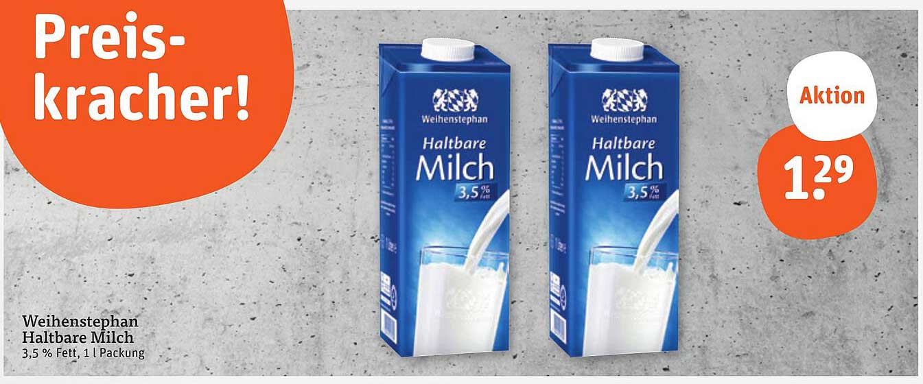 Weihenstephan Haltbare Milch 3,5 % Fett, 1 l Packung