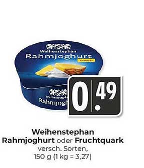 Weihenstephan Rahmjoghurt oder Fruchtquark, 150 g