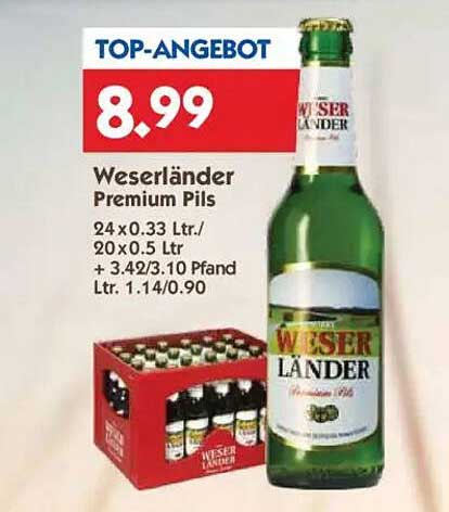 Weserländer Premium Pils 24 x 0.33 Ltr.
