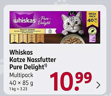 Whiskas Katze Nassfutter Pure Delight – Multipack 40 x 85 g