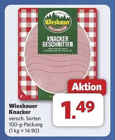 Wiesbauer Knacker - Verschiedene Sorten 100-g-Packung