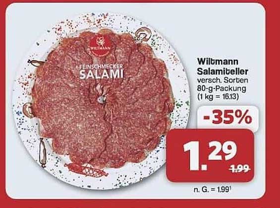 Wiltmann Salamiteller verschiedene Sorten 80-g-Packung