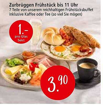 Zurbrüggen Frühstück bis 11 Uhr - 7 Teile von unserem reichhaltigen Frühstücksbuffet inklusive Kaffee oder Tee (so viel Sie mögen)