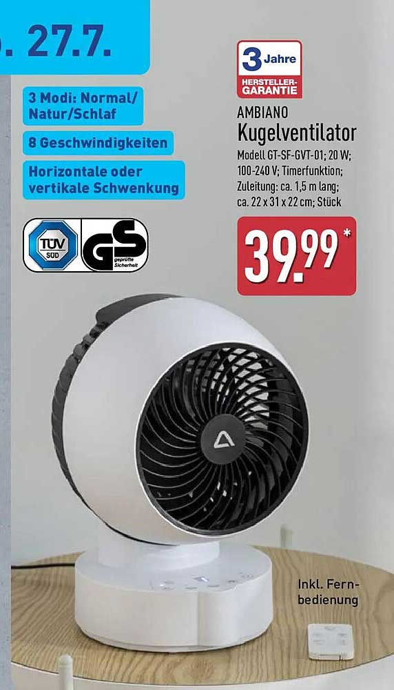 AMBIANO Kugelventilator