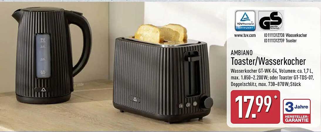 AMBIANO Toaster/Wasserkocher