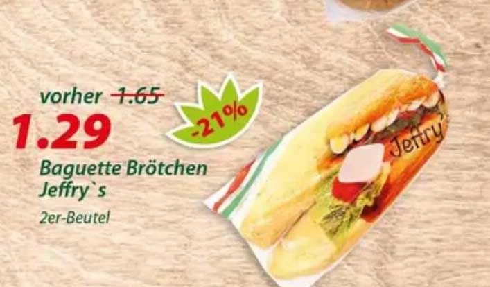 Baguette Brötchen Jeffry´s 2er-Beutel