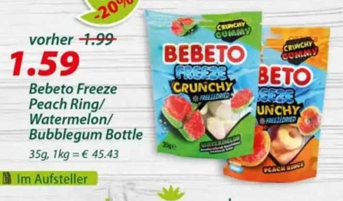 Bebeto Freeze Peach Ring/ Watermelon/ Bubblegum Bottle