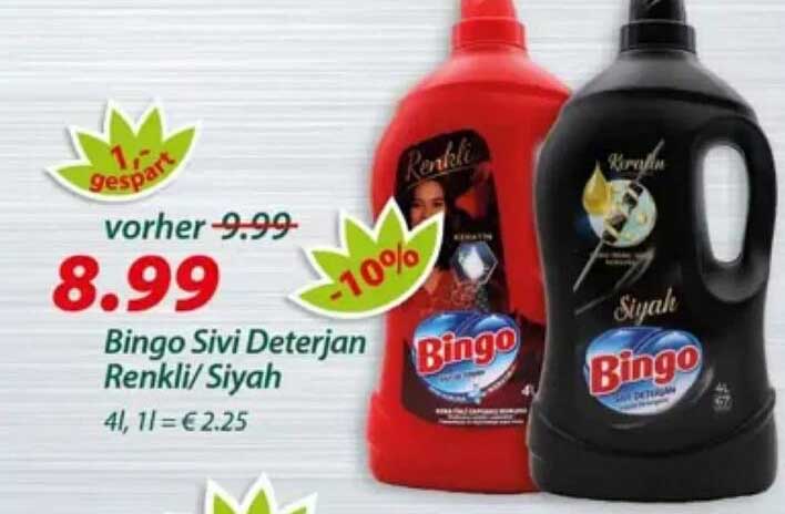 Bingo Sivi Deterjan Renkli/Siyah