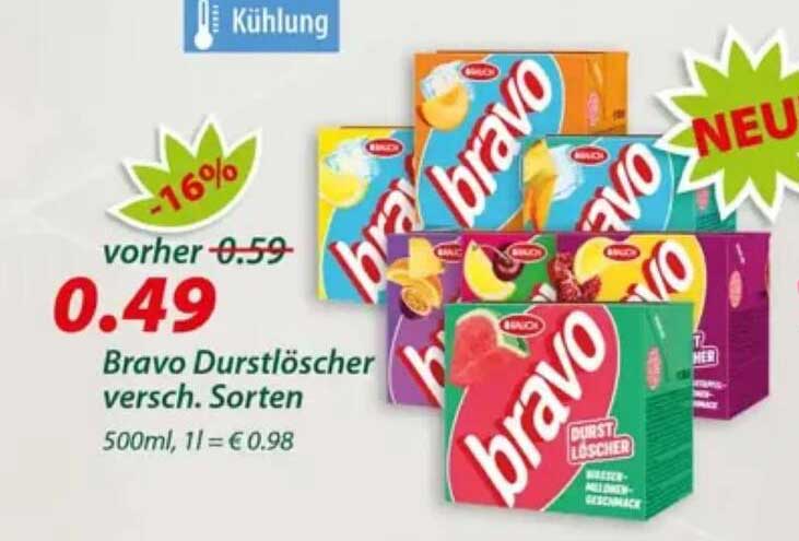 Bravo Durstlöscher versch. Sorten