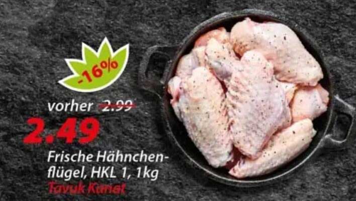 Frische Hähnchen-flügel, HKL 1, 1kg