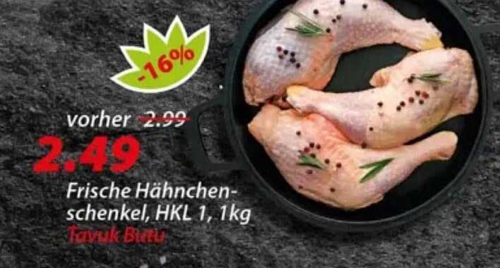 Frische Hähnchenschenkel, HKL 1, 1kg
