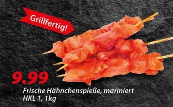 Frische Hähnchenspieße, mariniert HKL 1, 1kg
