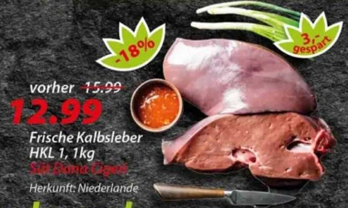 Frische Kalbsleber HKL 1 kg