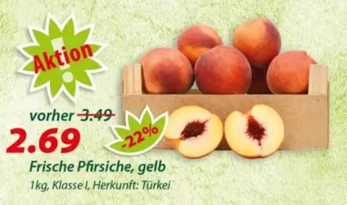 Frische Pfirsiche, gelb