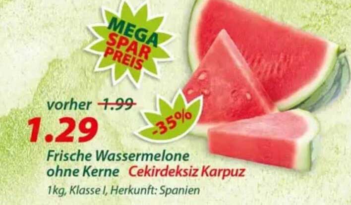 Frische Wassermelone ohne Kerne Cekirdeksiz Karpuz