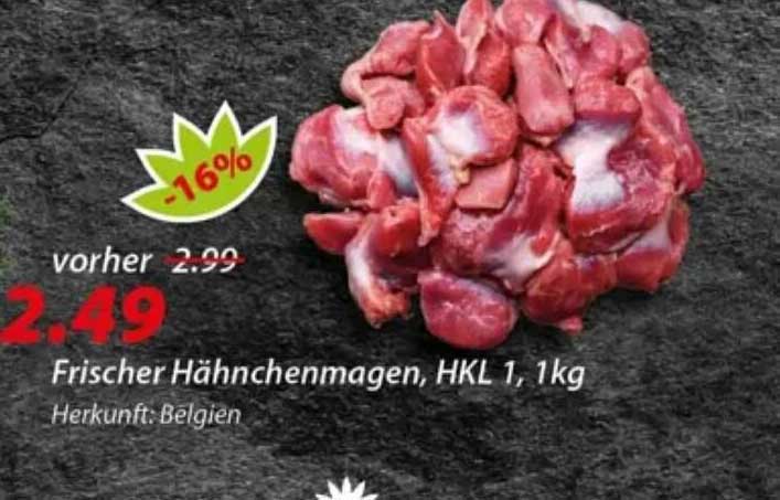 Frischer Hähnchenmagen, HKL 1, 1kg