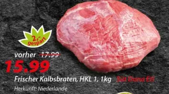 Frischer Kalbsbraten, HKL 1, 1kg
