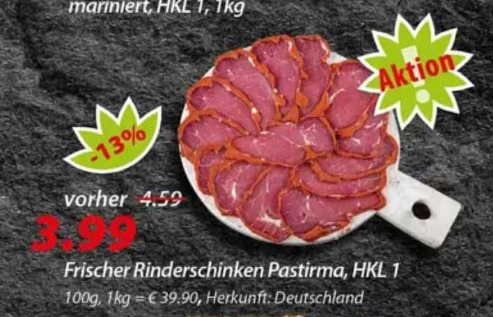 Frischer Rinderschinken Pastirma, HKL 1