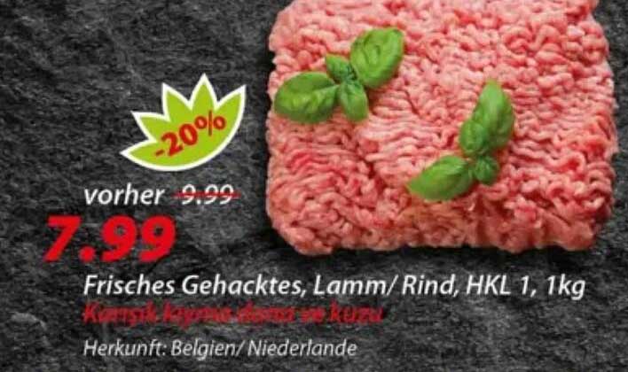 Frisches Gehacktes, Lamm/ Rind, HKL 1, 1kg