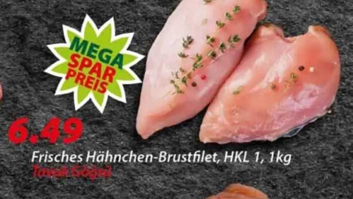 Frisches Hähnchen-Brustfilet, HKL 1, 1kg