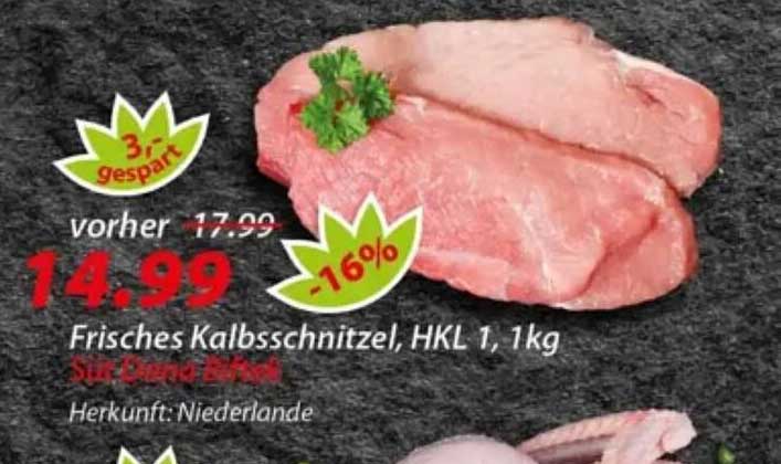 Frisches Kalbsschnitzel, HKL 1, 1kg