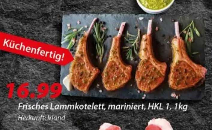 Frisches Lammkotelett, mariniert, HKL 1, 1kg