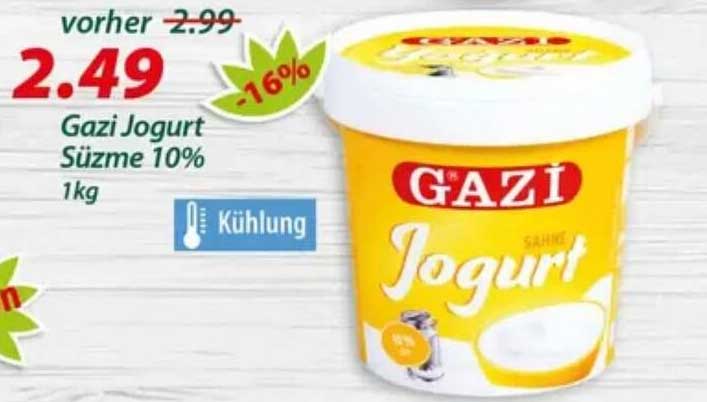 Gazi Jogurt Süzme 10% 1kg