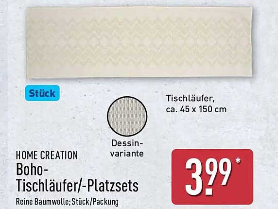 HOME CREATION Boho-Tischläufer-/Platzsets