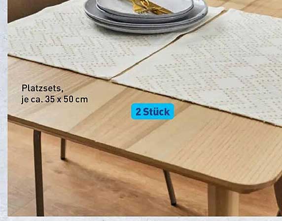 Platzsets, je ca. 35 x 50 cm 2 Stück