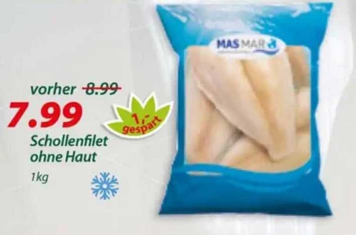 Schollenfilet ohne Haut 1kg