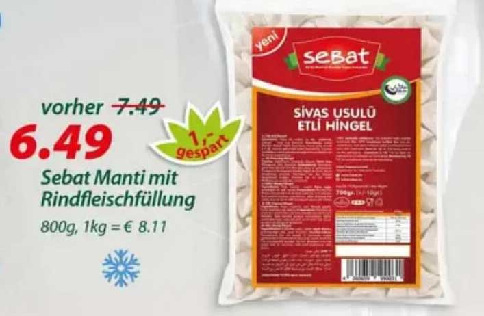Sebat Manti mit Rindfleischfüllung